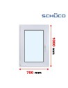 Kunststofffenster PVC Fenster 70 x 100 cm DREH/KIPP - Schüco LivIng 82