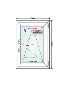Kunststofffenster PVC Fenster 70 x 100 cm DREH/KIPP - Schüco LivIng 82 2