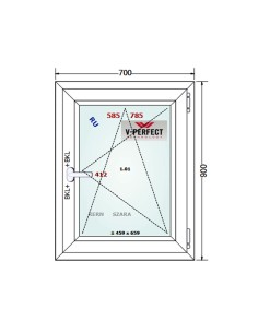 Kunststofffenster PVC Fenster 70 x 90 cm DREH/KIPP - Schüco LivIng 82 2