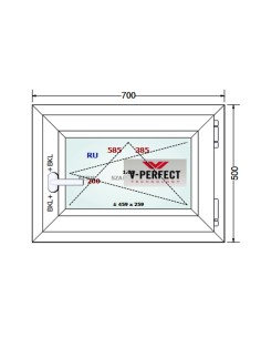 Kunststofffenster PVC Fenster 70 x 50 cm DREH/KIPP - Schüco LivIng 82 2