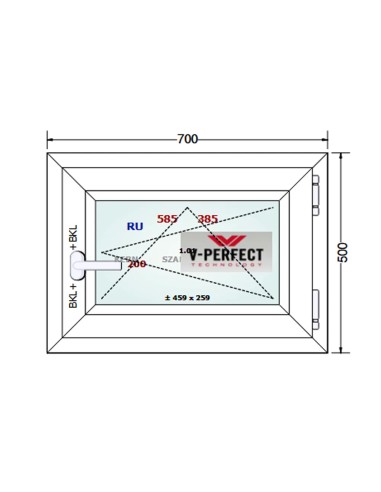 Kunststofffenster PVC Fenster 70 x 50 cm DREH/KIPP - Schüco LivIng 82