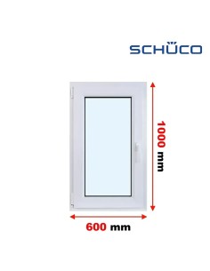 Kunststofffenster PVC Fenster 60 x 100 cm DREH/KIPP - Schüco LivIng 82