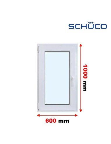 Kunststofffenster PVC Fenster 60 x 100 cm DREH/KIPP - Schüco LivIng 82