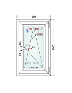 Kunststofffenster PVC Fenster 60 x 100 cm DREH/KIPP - Schüco LivIng 82 2