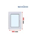 Kunststofffenster PVC Fenster 60 x 80 cm DREH/KIPP - Schüco LivIng 82