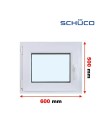 Kunststofffenster PVC Fenster 60 x 50 cm DREH/KIPP - Schüco LivIng 82