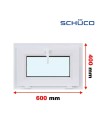 Kunststofffenster PVC Fenster 60 x 40 cm KIPP - Schüco LivIng 82
