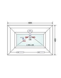 Kunststofffenster PVC Fenster 60 x 40 cm KIPP - Schüco LivIng 82 2