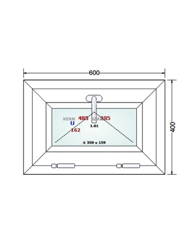 Kunststofffenster PVC Fenster 60 x 40 cm KIPP - Schüco LivIng 82