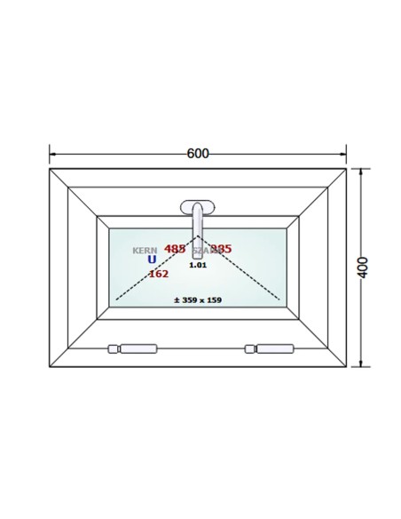 Kunststofffenster PVC Fenster 60 x 40 cm KIPP - Schüco LivIng 82