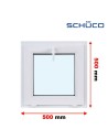 Kunststofffenster PVC Fenster 50 x 50 cm KIPP - Schüco LivIng 82