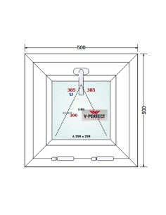 Kunststofffenster PVC Fenster 50 x 50 cm KIPP - Schüco LivIng 82 2