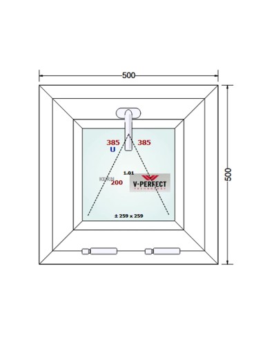 Kunststofffenster PVC Fenster 50 x 50 cm KIPP - Schüco LivIng 82