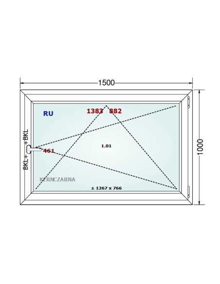 Kunststofffenster PVC Fenster 150 x 100 cm DREH/KIPP - Gealan S 8000