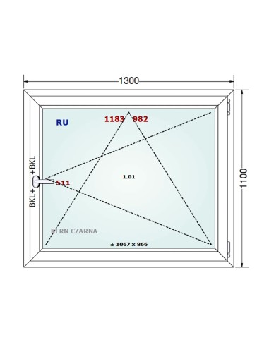 Kunststofffenster PVC Fenster 130 x 110 cm DREH/KIPP - Gealan S 8000