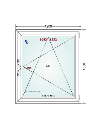 Kunststofffenster PVC Fenster 120 x 135 cm DREH/KIPP - Gealan S 8000