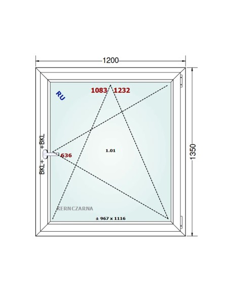 Kunststofffenster PVC Fenster 120 x 135 cm DREH/KIPP - Gealan S 8000