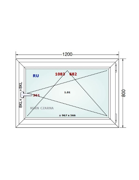 Kunststofffenster PVC Fenster 120 x 80 cm DREH/KIPP - Gealan S 8000