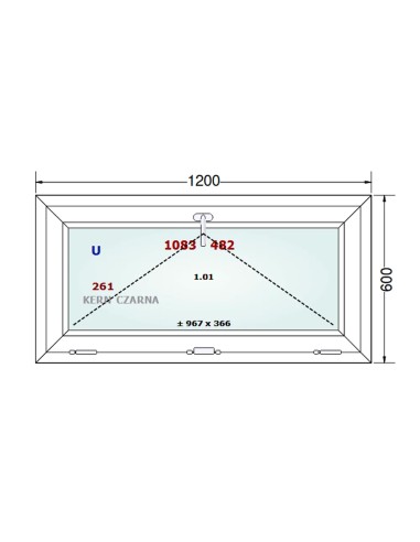 Kunststofffenster PVC Fenster 120 x 60 cm KIPP - Gealan S 8000