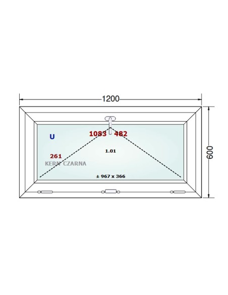 Kunststofffenster PVC Fenster 120 x 60 cm KIPP - Gealan S 8000