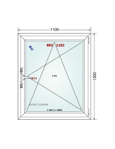 Kunststofffenster PVC Fenster 110 x 130 cm DREH/KIPP - Gealan S 8000 2