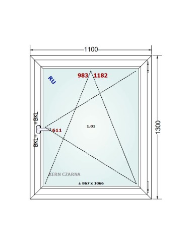 Kunststofffenster PVC Fenster 110 x 130 cm DREH/KIPP - Gealan S 8000