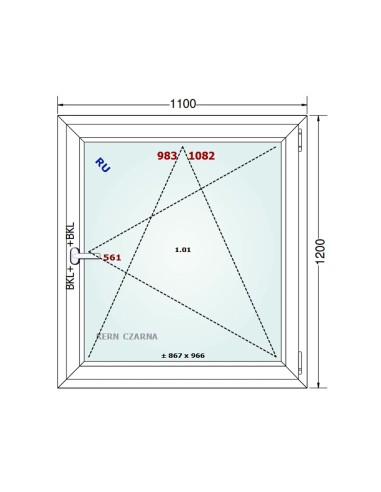 Kunststofffenster PVC Fenster 110 x 120 cm DREH/KIPP - Gealan S 8000