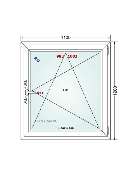Kunststofffenster PVC Fenster 110 x 120 cm DREH/KIPP - Gealan S 8000