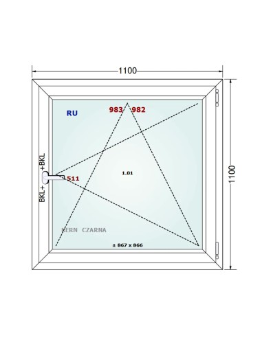 Kunststofffenster PVC Fenster 110 x 110 cm DREH/KIPP - Gealan S 8000