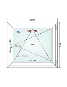 Kunststofffenster PVC Fenster 100 x 90 cm DREH/KIPP - Gealan S 8000 2