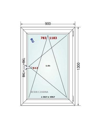 Kunststofffenster PVC Fenster 90 x 130 cm DREH/KIPP - Gealan S 8000