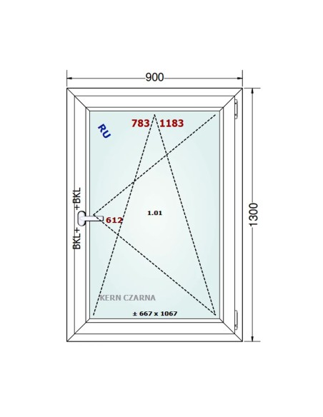 Kunststofffenster PVC Fenster 90 x 130 cm DREH/KIPP - Gealan S 8000