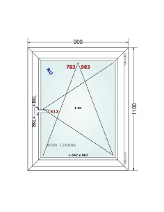 Kunststofffenster PVC Fenster 90 x 110 cm DREH/KIPP - Gealan S 8000 2