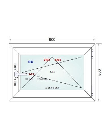 Kunststofffenster PVC Fenster 90 x 60 cm DREH/KIPP - Gealan S 8000