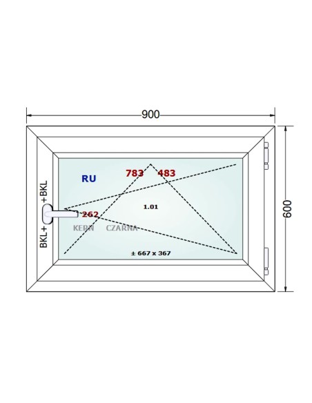 Kunststofffenster PVC Fenster 90 x 60 cm DREH/KIPP - Gealan S 8000