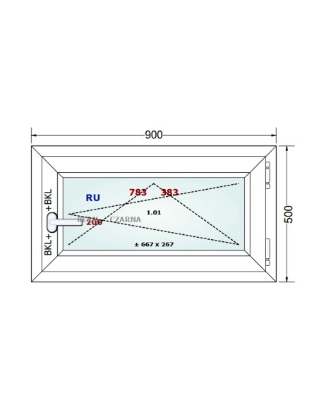 Kunststofffenster PVC Fenster 90 x 50 cm DREH/KIPP - Gealan S 8000
