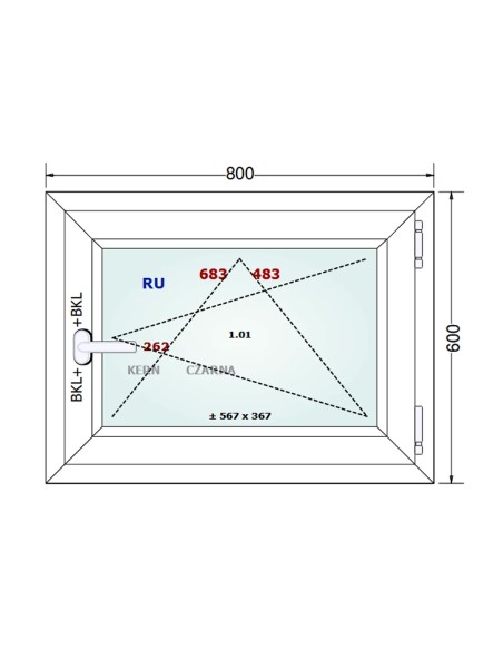 Kunststofffenster PVC Fenster 80 x 60 cm DREH/KIPP - Gealan S 8000