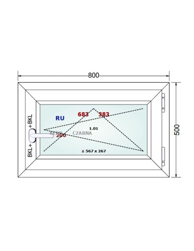 Kunststofffenster PVC Fenster 80 x 50 cm DREH/KIPP - Gealan S 8000