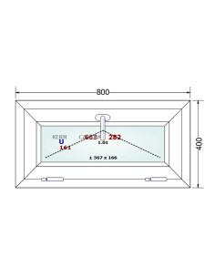 Kunststofffenster PVC Fenster 80 x 40 cm KIPP - Gealan S 8000 2