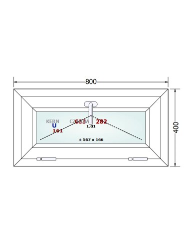 Kunststofffenster PVC Fenster 80 x 40 cm KIPP - Gealan S 8000