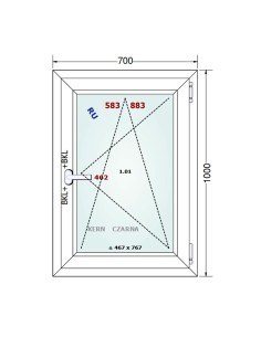 Kunststofffenster PVC Fenster 70 x 100 cm DREH/KIPP - Gealan S 8000 2
