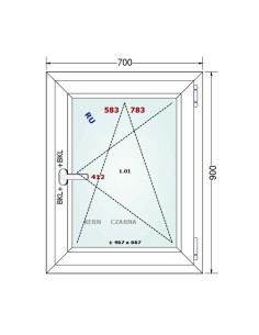 Kunststofffenster PVC Fenster 70 x 90 cm DREH/KIPP - Gealan S 8000 2