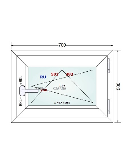 Kunststofffenster PVC Fenster 70 x 50 cm DREH/KIPP - Gealan S 8000