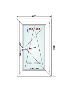 Kunststofffenster PVC Fenster 60 x 100 cm DREH/KIPP - Gealan S 8000 2