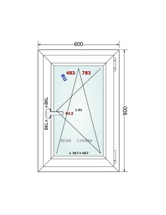 Kunststofffenster PVC Fenster 60 x 90 cm DREH/KIPP - Gealan S 8000 2