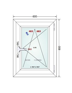 Kunststofffenster PVC Fenster 60 x 80 cm DREH/KIPP - Gealan S 8000 2