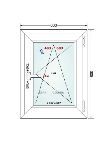 Kunststofffenster PVC Fenster 60 x 80 cm DREH/KIPP - Gealan S 8000