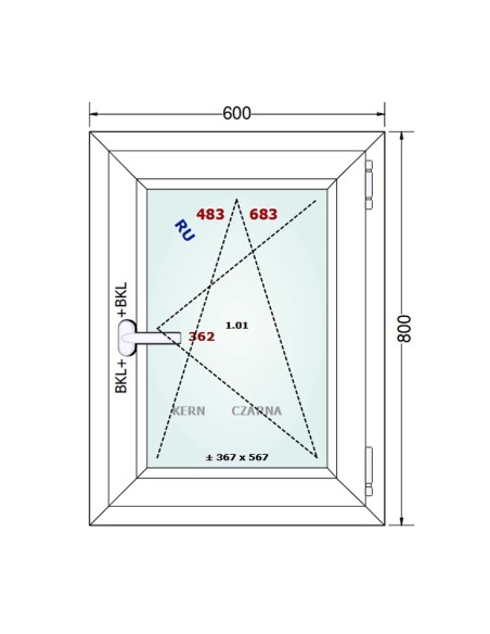 Kunststofffenster PVC Fenster 60 x 80 cm DREH/KIPP - Gealan S 8000