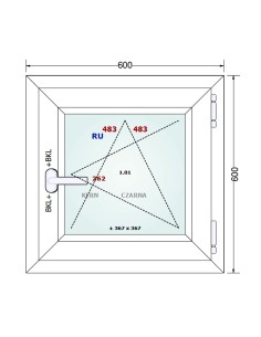 Kunststofffenster PVC Fenster 60 x 60 cm DREH/KIPP - Gealan S 8000 2