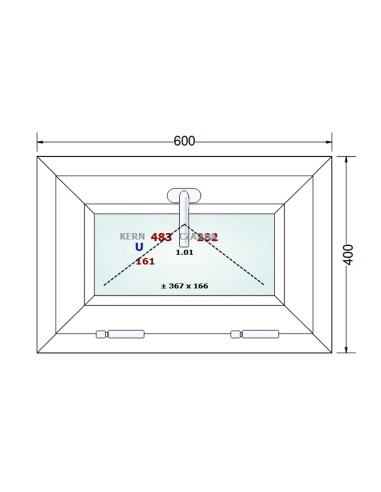 Kunststofffenster PVC Fenster 60 x 40 cm KIPP - Gealan S 8000